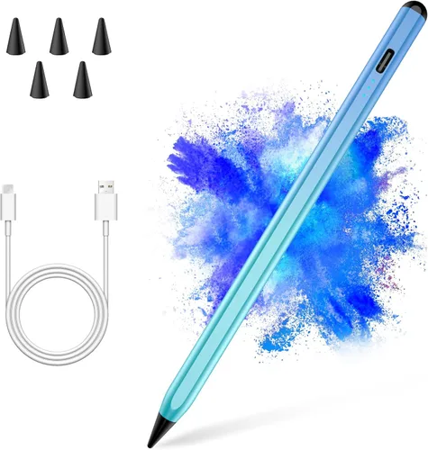 Miniatura 10 de Lápiz táctil para iPad 2018-2025 con rechazo de palma, carga más rápida, sensibilidad de inclinación, lápiz iPad compatible con Azul