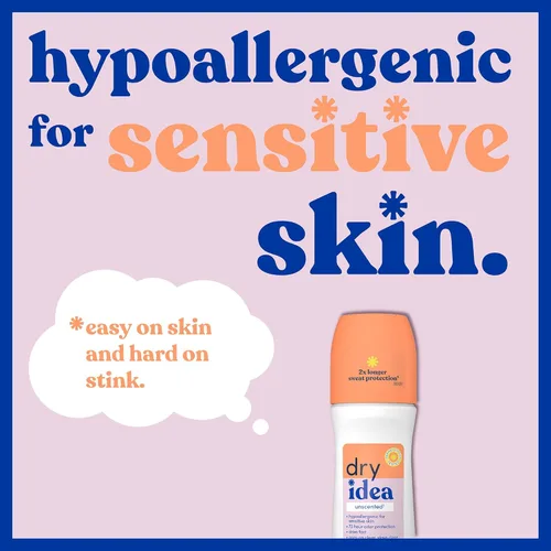 Miniatura 3 de Dry Idea Desodorante y antitranspirante Roll On sin perfume para mujeres, hipoalergénico para pieles sensibles, protección 2 veces más larga
