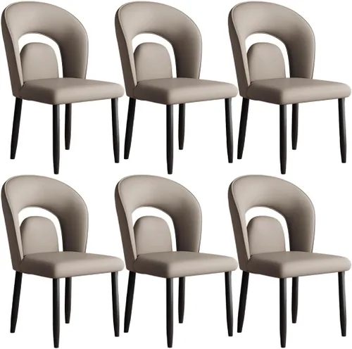 Miniatura 10 de YVYKFZD Leather Dining Chairs, Kitchen Chairs Set with Curved Back, Upholstered Dining Room Chair, Armless Comfy Side Chair, for Living Room