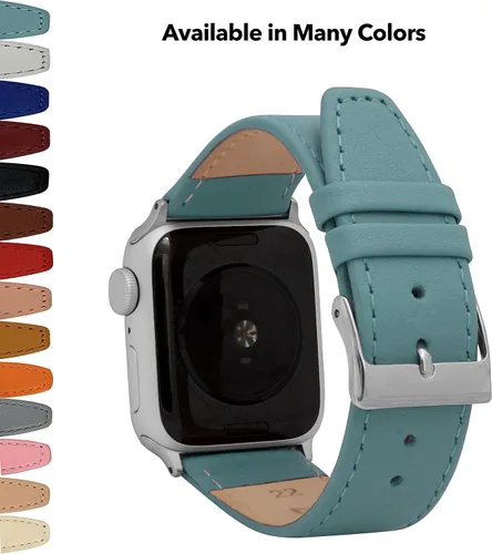 Miniatura 2 de Bandini Correas de cuero para mujer para Apple Watch de 1.496 pulgadas, 1.575 pulgadas, 1.614 pulgadas para mujer, correa delgada de cuero iWatch