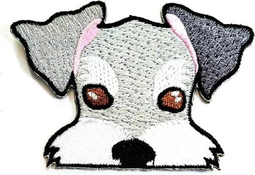 Miniatura 6 de Nipitshop - Parches de perro de pelo largo Shih Tzu con lazo rojo de dibujos animados de animales, parches para planchar con bordado de dibujos Dog9