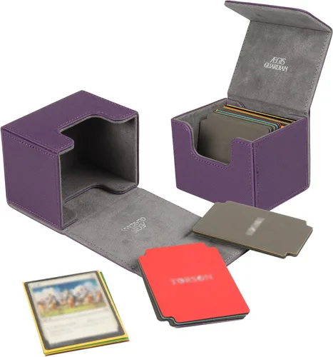 Miniatura 6 de AEGIS GUARDIAN - Caja de cartas para MTG, Commander Deck Box con capacidad para más de 120 tarjetas con funda, soporte de cuero fuerte para tarjetas