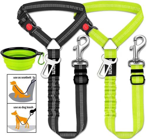 Juego de 3 piezas de cinturón de seguridad retráctil para perro, cinturón de seguridad ajustable para reposacabezas de vehículo, ajustable,