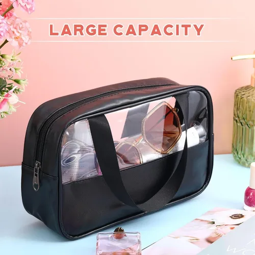 Miniatura 3 de Buryeah 9 piezas translúcidas bolsa de maquillaje organizador de artículos de tocador para mujeres y hombres, bolsa de viaje portátil impermeable