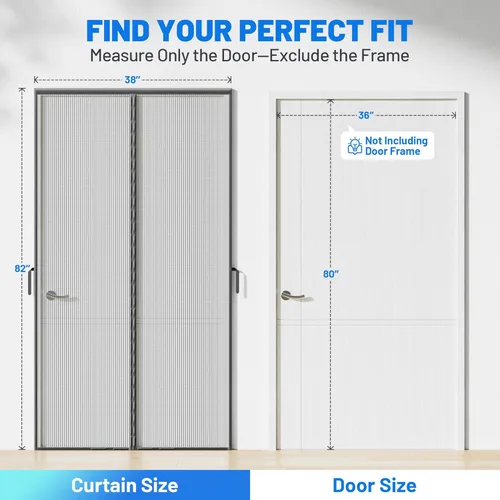 Miniatura 7 de Malla magnética resistente para puerta – Pantalla de puerta sin manos con autosellado con 50 imanes, apta para mascotas y niños, pantallas de malla