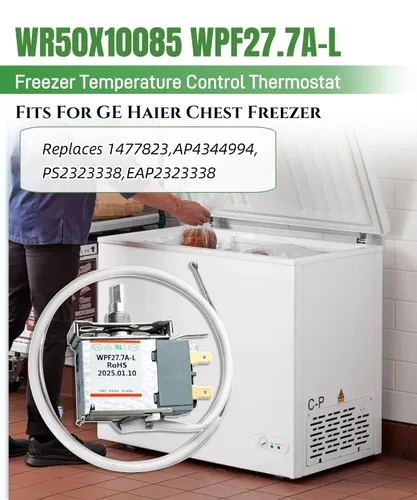 Miniatura 2 de Termostato de congelador WR50X10085 de reemplazo Compatible con congelador de pecho GE&Haier, control de temperatura WPF27.7A-L Compatible con mini