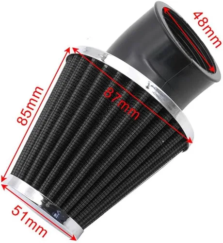 Miniatura 3 de Filtro de aire de alto rendimiento de 48 mm para motocicleta, filtro de aire para moto de cross compatible con HONDA YAMAHA SUZUKI ATV SSR TTR, Rojo