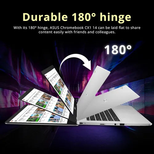 Miniatura 5 de ASUS Chromebook CX1 - Laptop antirreflejos FHD de 14 pulgadas, Intel Celeron N4500, 4 GB de RAM, 224 GB de almacenamiento
