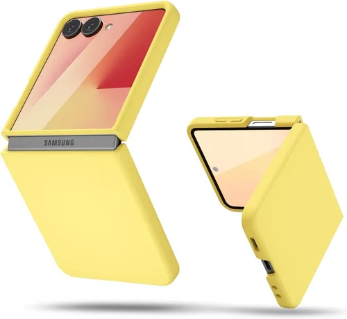 Miniatura 50 de oakxco Funda para teléfono Samsung Galaxy Z Flip 4, agarre de silicona líquida, bonita fina delgada cubierta de gel TPU de goma suave lisa