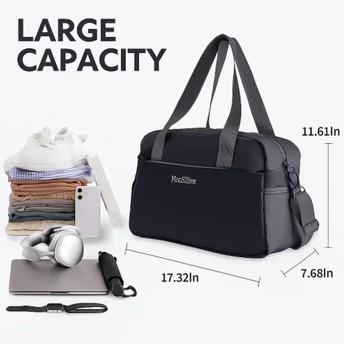 Miniatura 2 de Bolsa de gimnasio para mujeres y hombres con compartimento para zapatos, bolsa de lona pequeña impermeable para viajes, deportes, fin de semana
