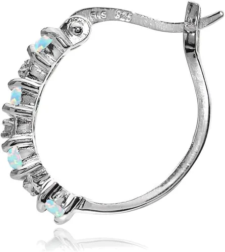 Miniatura 2 de Aretes de aro pequeños redondos de plata de ley auténtica o sintética de 0.787 in para mujer