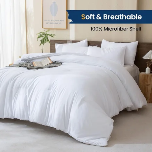 Miniatura 2 de Paxrac - Juego de edredón y funda de almohada beige - Tamaño individual/individual XL, juego de 2 piezas color crema, ropa de cama ligera y neutra