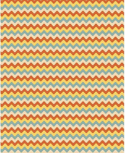 Miniatura 2 de CafePress Retro Waves Pattern Red Teal Yellow Decorative Picture Frame