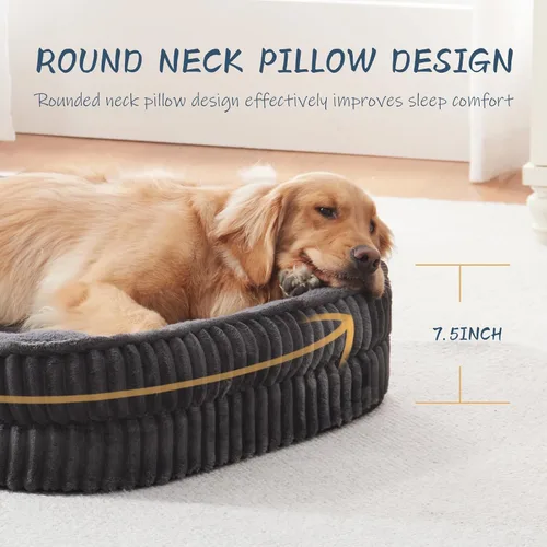 Miniatura 4 de Cama ortopédica para perros de razas medianas y grandes, sofá cama para perros con espuma de celda de huevo de alta densidad con cuatro lados