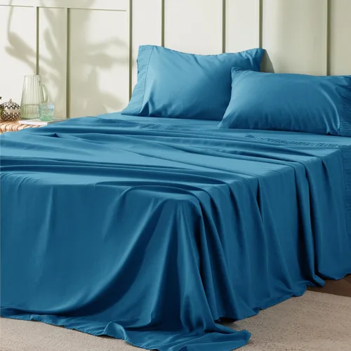 Miniatura 39 de Bedsure Sábanas de tamaño King – Sábanas suaves para cama de tamaño King, 4 piezas de hotel de lujo verde menta, juego de sábanas refrescantes de 11