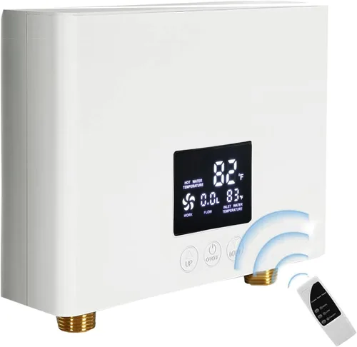 Miniatura 10 de Calentador de agua eléctrico sin tanque 3000 W 110 V Temperatura constante Calentador de agua caliente instantáneo con control remoto Pantalla Negro