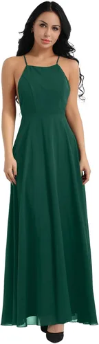Miniatura 3 de YiZYiF - Vestido de fiesta de gasa para mujer, sin espalda