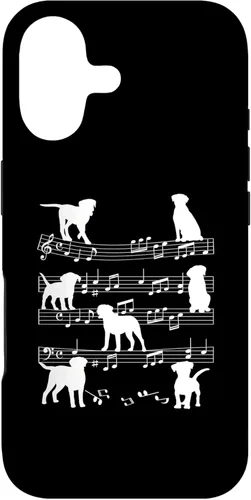 Miniatura 32 de iPhone 11 Músico Perro Jugando en Notas Musicales Amante de la Música Piano Case