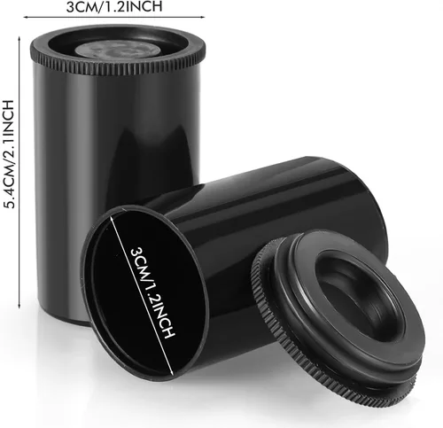 Miniatura 3 de JOVITEC 200 recipientes de película de plástico de 1.38 pulgadas (1.378 in), contenedores vacíos de almacenamiento con tapas para accesorios