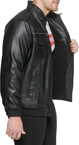 Miniatura 3 de Levi's - Bombardero clásico de piel sintética imitación venado, estilo aviador, para hombre (tallas estándar y grandes y altas)