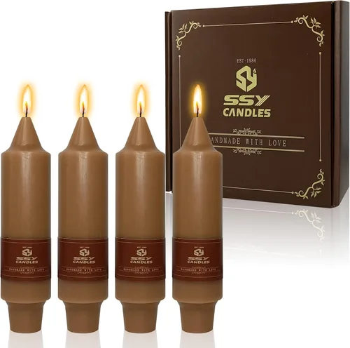 Miniatura 48 de Candelabros cortos de 5 pulgadas con velas cónicas verde oscuro, 4 piezas para cena, hogar, boda, fiesta, decoración