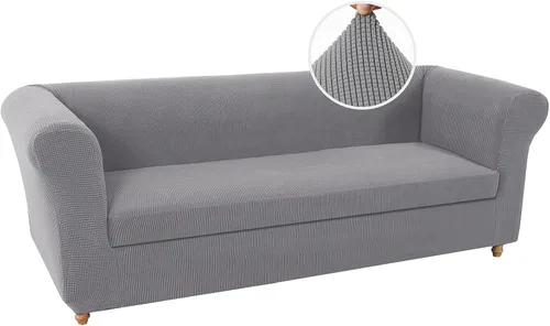 Miniatura 29 de UNBBRRL Funda de sofá Chesterfield de jacquard elástico, fundas de cojín gruesas para sofá, protector de muebles para sala de estar