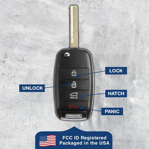 Miniatura 5 de Llavero retráctil con entrada sin llave compatible con Kia Sorento 2016-2018 (OSLOKA-910T) Uno