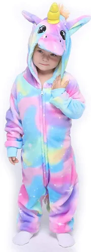 Miniatura 2 de Pijama de unicornio arcoíris para niños, disfraz de animal, Halloween, cosplay