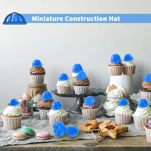 Miniatura 3 de Miniature Construction Hat 25Pcs, Mini Construction Doll Hats Plastic Miniature Bottle Topper Hats for Party
