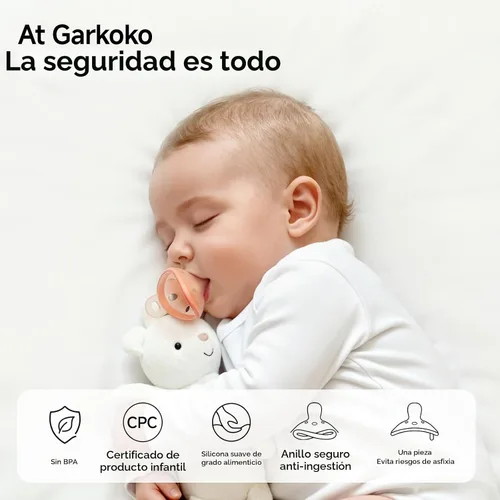 Miniatura 2 de Garkoko Chupetes para bebé de 0 a 6 meses en forma de pecho, chupetes de silicona de una pieza libres de BPA para bebés amamantados, 2 piezas 2PCS