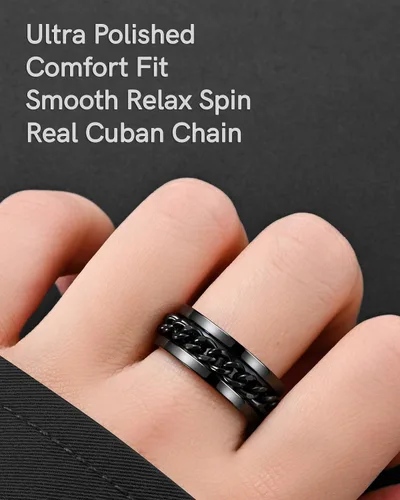 Miniatura 3 de King Ring 8mm Spinner Ring – Fidget Ring for Men & Women – Designed in USA