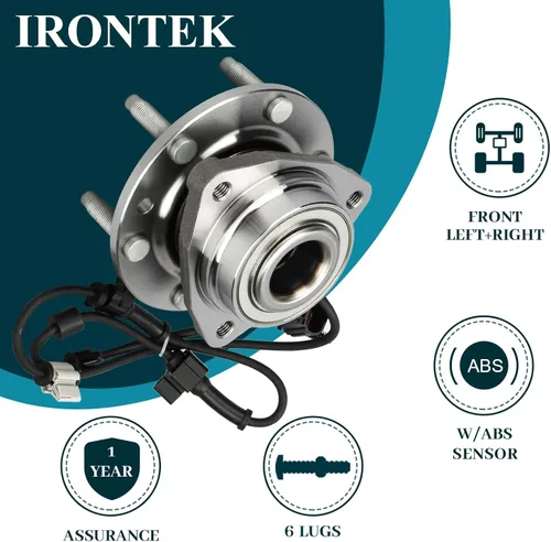 Miniatura 2 de IRONTEK 513188 RWD Buje de rueda delantera y conjunto de cojinetes para Chevy 02-09 Trailblazer (EXT); para Isuzu 03-08 Ascender; para Buick 04-07