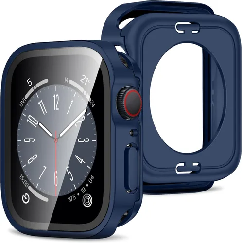 Miniatura 8 de Amizee Estuche 2 en 1 [Paquete de 2] Compatible con Apple Watch Series 9/8/ 7 de 45 mm con Protector de Pantalla Integrado, Cubierta Protectora