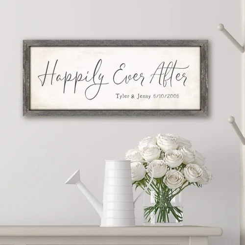 Miniatura 3 de Happily Ever After - Boda o aniversario personalizado (montaje en bloque de 6.5 x 18 pulgadas)