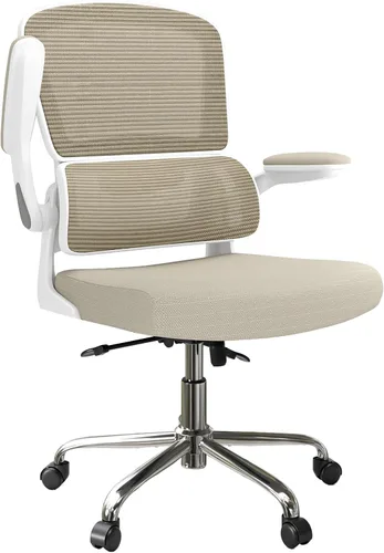 Miniatura 10 de Logicfox Silla de oficina ergonómica con soporte lumbar 2D adaptable y brazos abatibles, silla de escritorio de malla transpirable para aliviar