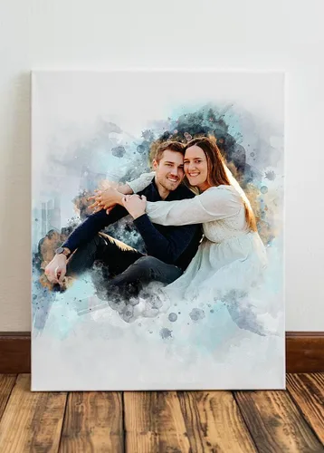 Miniatura 4 de Retrato personalizado de acuarela a partir de foto, regalo perfecto para boda, pintura de foto personalizada, regalo de acuarela para compromiso