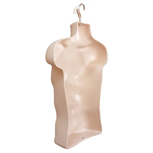 Miniatura 6 de Torso de maniquí masculino con soporte de metal, cuerpo hueco en la espalda, apilable, forma de vestido para exhibición de camisetas, encimera