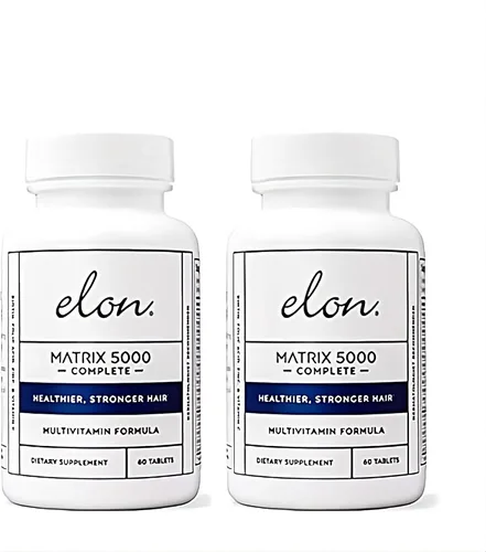 Elon Matrix 5000 - Multivitamínico completo, vitaminas para el crecimiento de la piel, el cabello y las uñas, vitaminas saludables para el
