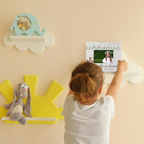 Miniatura 6 de Regalos de primera comunión para niños y niñas, marco de fotos personalizado de la primera comunión con nombre y fecha, 2 orientaciones para fotos