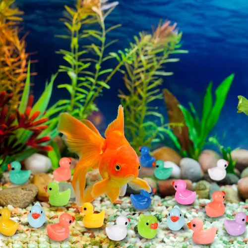 Miniatura 6 de DULEFUN 200 Piezas Patos Pequeños 10 Colores Figuras de Patitos Mini Patos de Resina Patos Pequeños de Plástico en Miniatura a Granel