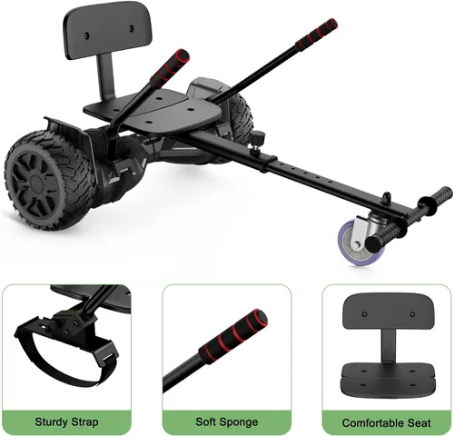 Miniatura 2 de Accesorio de Asiento para Patinete, Patinete con Go Kart para Niños, Niñas, Adultos, con Luces LED Coloridas, Bluetooth