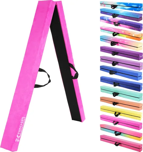 Miniatura 13 de FC FUNCHEER - Viga de equilibrio plegable, viga de suelo para gimnasia, equipo de gimnasia para niños, base de madera, fondo antideslizante y bolsa