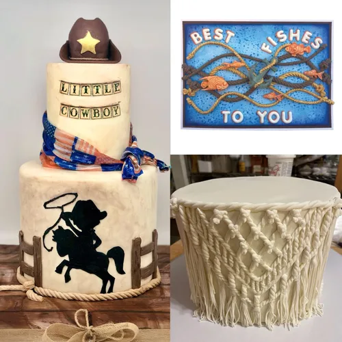 Miniatura 3 de Cestony Cuerdas y nudos Moldes de silicona para bricolaje pastel fondant galletas galletas jabón azúcar pudín chocolate dulces duros postre vela