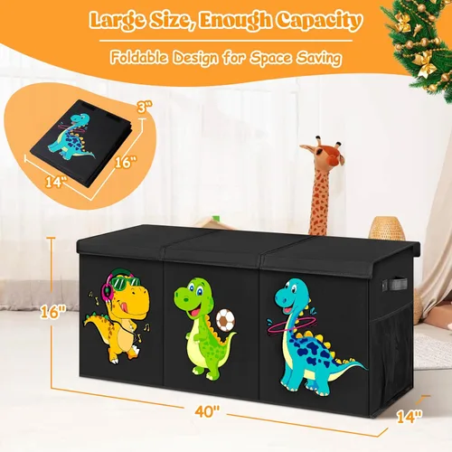 Miniatura 7 de Beadsky Caja de Juguetes Extra Grande, Cofre de Juguetes Plegable para Niños Pequeños Organizador de Almacenamiento para Niños, Cajas Contenedoras