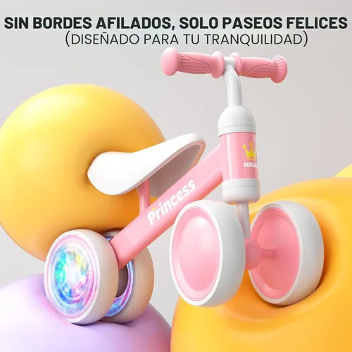 Miniatura 3 de BEKILOLE Bicicleta de equilibrio para bebés para niñas de 1 año, bicicleta de equilibrio para niños de 12 a 24 meses, 4 ruedas silenciosas, juguetes