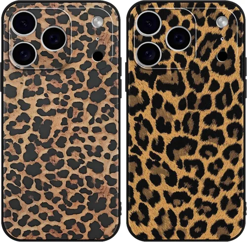 Miniatura 67 de Paquete de 2 Fundas de Teléfono Bonitas con Estampado de Guepardo para Apple iPhone 13 Pro Max de 6.7 Pulgadas, Fundas de Diseño