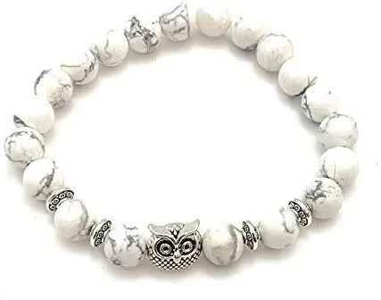 Miniatura 2 de Smiling Wisdom - Tarjeta de agradecimiento para profesor y pulsera de piedra elástica de búho - Mujer