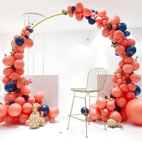 Miniatura 7 de Wokceer Soporte de Arco de Globos Circular Grande de 9.2 Pies de Metal Dorado Arco Redondo Soporte de Fondo para Ceremonia de Boda Fiesta