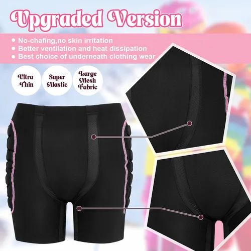 Miniatura 4 de Lewtemi Juego de 3 protectores 3D acolchados para la cadera, pantalones cortos de EVA, rodilleras, coderas, protección de invierno, almohadillas