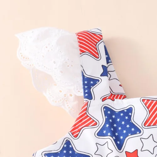 Miniatura 2 de Vestido para niñas del 4 de julio, con bandera americana, patriótico, estrellas, rayas, vestidos para el Día de la Independencia para niños de 1 a 8